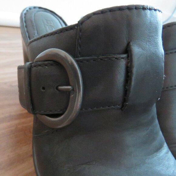 BORN Holly Leather Platform Slip On Clog Mules Y2K Black Leather - Size US 7 - Picture 9 of 14